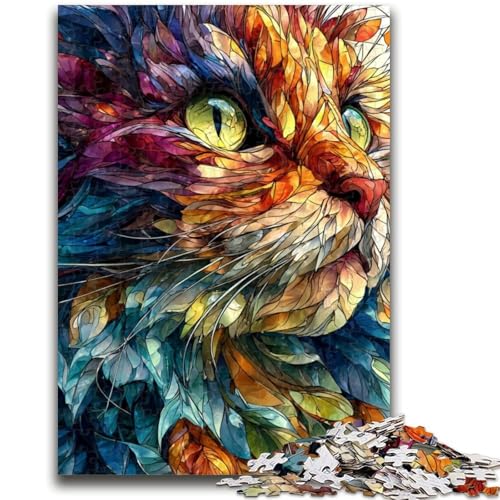 Puzzle für Erwachsene, 1000 Teile, zum Ausmalen, Katzen-Familienspaß, ganze Familie, ab 14 Jahren, 50x75cm von LYXIANY