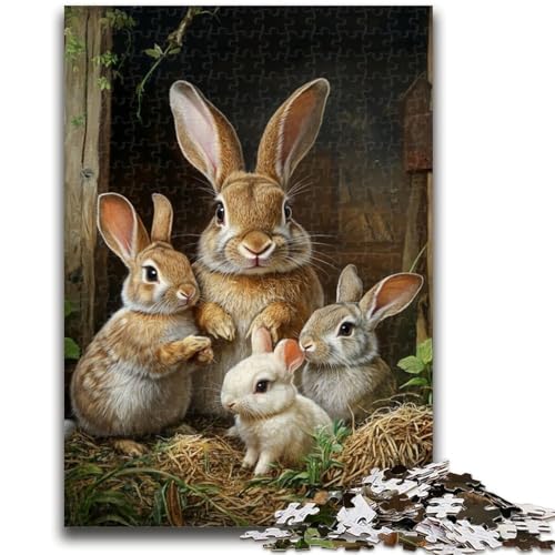 Puzzle für Erwachsene, 1000 Tiere, Kaninchen, für Lernspiele, Herausforderungsspielzeug, ganze Familie, 26x38cm von LYXIANY