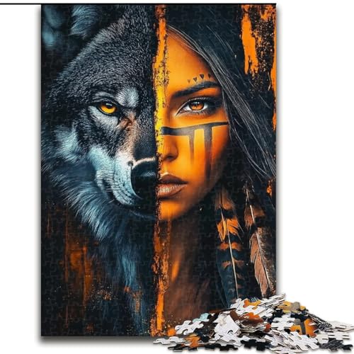 Puzzle für Erwachsene, 1000 Wolfsmädchen, aus Karton, für Teenager ab 14 Jahren, Heimdekoration, Größe 38x26cm, DIY-Kunstdekor Puzzle für Erwachsene, 1000 Wolfsmädchen, aus Karton, für Teenager ab 14 Jahren, Heimdekoration, Größe 38x26cm, DIY-Kunstdekor von LYXIANY