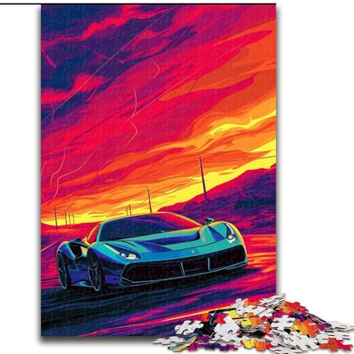Puzzle für Erwachsene, 1000 farbenfrohe Klassische Sportwagen-Puzzles für Erwachsene, Größe 38x26cm, für Teenager und Familienspaß – DIY-Denkspiel als Geschenk von LYXIANY