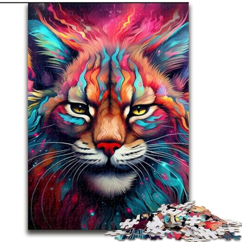 Puzzle für Erwachsene, 1000 farbenfrohe Kunst-Luchs-Puzzles, schwierige Rätsel für Erwachsene, Denkspiel für Teenager, Spieleabend mit der Familie, Größe: 50x75cm von LYXIANY