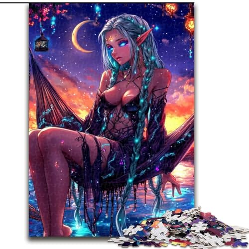 Puzzle für Erwachsene, 1000-teiliges Anime-Mädchen-Puzzle, anspruchsvolles Denkspiel für Teenager, perfekt als Heimdekoration oder Geschenk (Größe 50x75cm) von LYXIANY