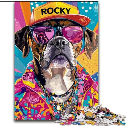 Puzzle für Erwachsene, 1000-teiliges Boxer-Hunde-Puzzle, Spielgeschenk für Erwachsene, interaktives Familienspiel, Gehirn-Herausforderungsgeschenk (Größe 26x38cm) von LYXIANY