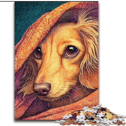 Puzzle für Erwachsene, 1000-teiliges Dackel-Puzzle, Familienaktivitätsspiel für Teenager, anspruchsvolles Denkspiel (Größe 50x75cm) von LYXIANY