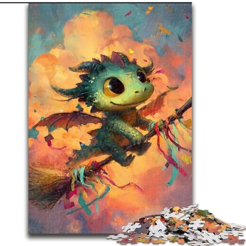 Puzzle für Erwachsene, 1000-teiliges Fantasy-Drachen-Puzzle, anspruchsvolles Denkspiel für Teenager, perfekt als Heimdekoration oder Geschenk (Größe 26x38cm) von LYXIANY