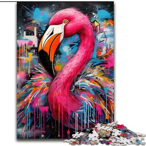 Puzzle für Erwachsene, 1000-teiliges Flamingo-Graffiti-Puzzle, 1000 Teile für Erwachsene, interaktives Familienspiel, Gehirn-Herausforderungsgeschenk, 26x38cm Puzzle für Erwachsene, 1000-teiliges Flamingo-Graffiti-Puzzle, 1000 Teile für Erwachsene, interaktives Familienspiel, Gehirn-Herausforderungsgeschenk, 26x38cm von LYXIANY