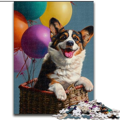 Puzzle für Erwachsene, 1000-teiliges Happy Corgi-Puzzle, anspruchsvolles Denkspiel für Teenager, perfekt als Heimdekoration oder Geschenk (Größe 26x38cm) von LYXIANY