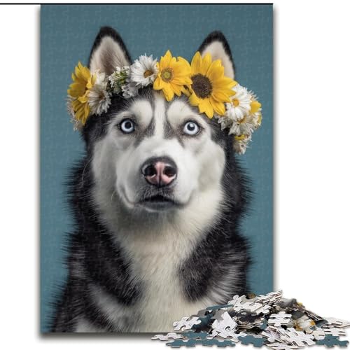 Puzzle für Erwachsene, 1000-teiliges Husky-Puzzle, Familienaktivitätsspiel für Teenager, anspruchsvolles Denkspiel (Größe 26x38cm) von LYXIANY