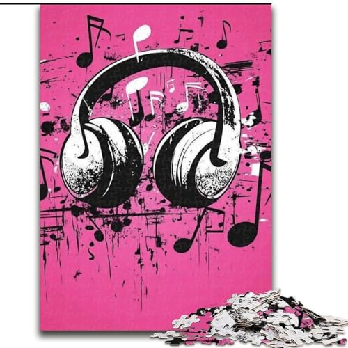 Puzzle für Erwachsene, 1000-teiliges Musiksymbol-Kopfhörer-Puzzle aus Karton, anspruchsvolles Denkspiel für Teenager, perfekt als Heimdekoration oder Geschenk, Größe 26X38cm Puzzle für Erwachsene, 1000-teiliges Musiksymbol-Kopfhörer-Puzzle aus Karton, anspruchsvolles Denkspiel für Teenager, perfekt als Heimdekoration oder Geschenk, Größe 26X38cm von LYXIANY