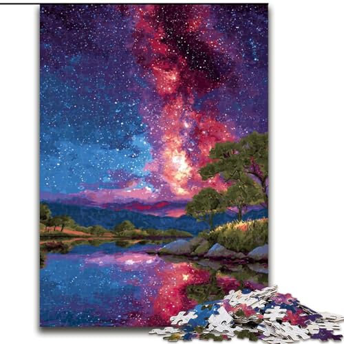 Puzzle für Erwachsene, 1000-teiliges Nachthimmel-Puzzle aus Holz, Familie und Freunde, knifflige Herausforderung, Größe 50x75cm von LYXIANY