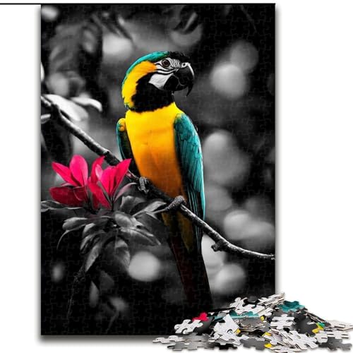 Puzzle für Erwachsene, 1000-teiliges Papageien-Puzzle aus Holz, Familie und Freunde, knifflige Herausforderung, Größe 50x75cm von LYXIANY