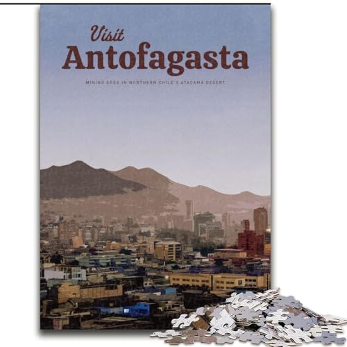 Puzzle für Erwachsene, 1000-teiliges Puzzle, Besuchen Sie AntofagastaE, Quizspiel ganze Familie (50x75cm),1000 Teile von LYXIANY