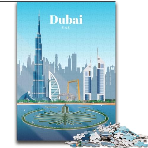 Puzzle für Erwachsene, 1000-teiliges Puzzle, Besuchen Sie Dubai, Quizspiel, ganze Familie (38x52cm),1000 Teile von LYXIANY