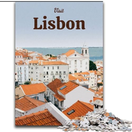 Puzzle für Erwachsene, 1000-teiliges Puzzle, Besuchen Sie Lissabon, Quizspiel, ganze Familie (50x75cm),1000 Teile von LYXIANY