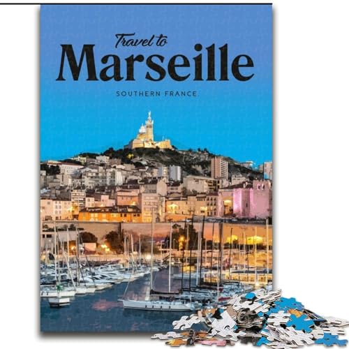 Puzzle für Erwachsene, 1000-teiliges Puzzle, Besuchen Sie Marseille, Quizspiel, ganze Familie (50x75cm),1000 Teile von LYXIANY