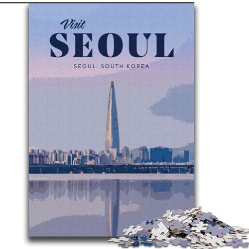 Puzzle für Erwachsene, 1000-teiliges Puzzle, Besuchen Sie Seoul, Quizspiel, ganze Familie (38x52cm),1000 Teile von LYXIANY