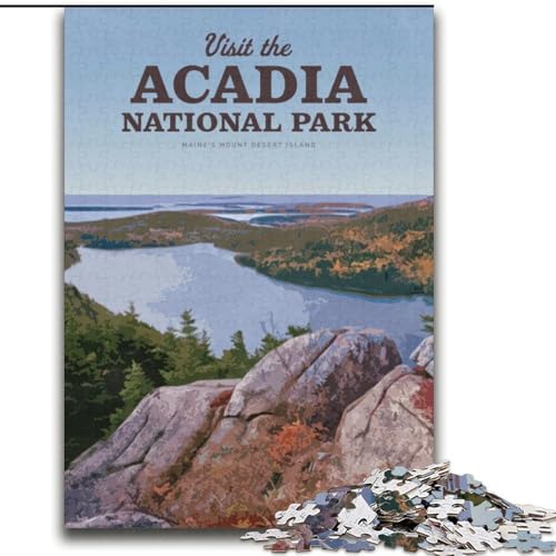 Puzzle für Erwachsene, 1000-teiliges Puzzle, Besuchen Sie den Acadia-Nationalpark, Quizspiel, ganze Familie (38x52cm),1000 Teile von LYXIANY