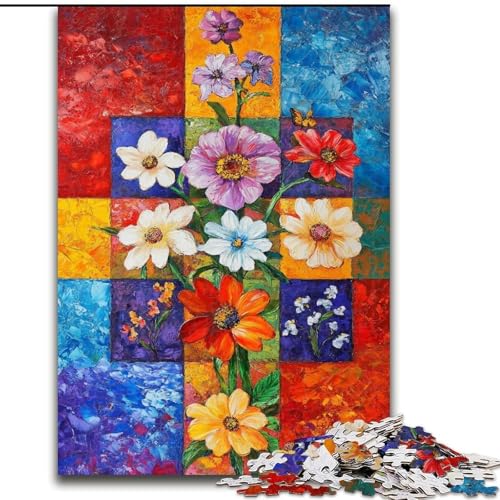 Puzzle für Erwachsene, 1000-teiliges Puzzle, Blumencollage, für Kinder ab 14 Jahren, Heimdekoration als Geschenk für die ganze Familie und Freunde (Größe 26x38cm) von LYXIANY