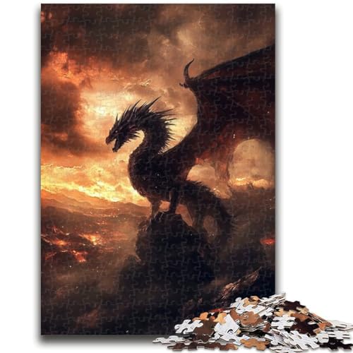 Puzzle für Erwachsene, 1000-teiliges Puzzle, Fantasy Flying Dragon, Stressabbau, schwierige Herausforderung, ganze Familie, 50x75cm von LYXIANY