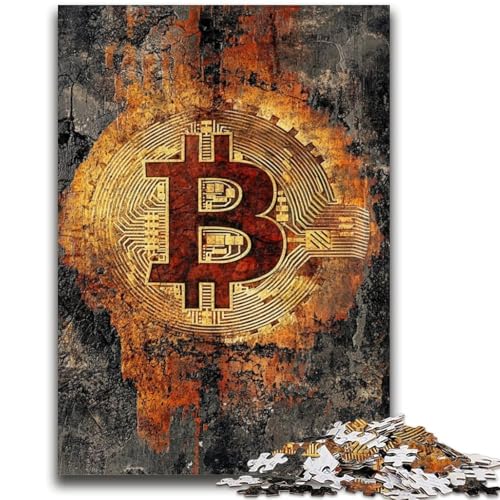 Puzzle für Erwachsene, 1000-teiliges Puzzle, Graffiti-Bitcoin, hilft dem Gehirn, süchtig machendes Spielzeug zu trainieren, um Geduld zu fördern, perfekte Dekoration, 26x38cm von LYXIANY