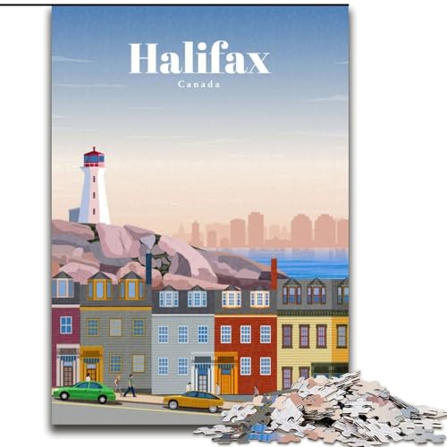 Puzzle für Erwachsene, 1000-teiliges Puzzle, Reise nach Halifax, Quizspiel, ganze Familie (50x75cm),1000 Teile von LYXIANY