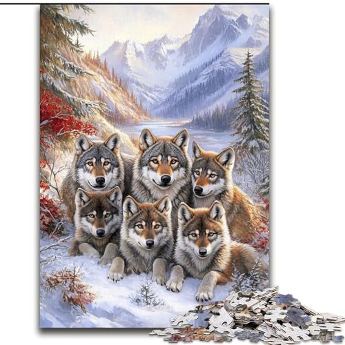 Puzzle für Erwachsene, 1000-teiliges Puzzle, Schneewolf, für Lernspiele, Herausforderungsspielzeug, zur Verbesserung des Gedächtnisses, für 14-Jährige (Größe 26x38cm) von LYXIANY
