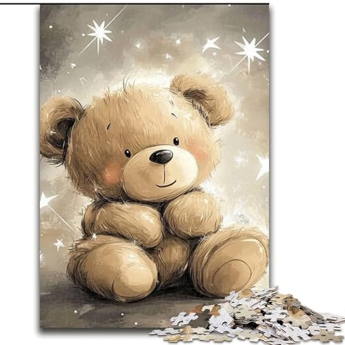 Puzzle für Erwachsene, 1000-teiliges Puzzle, Teddybär, Quizspiel zur Stärkung der Liebe zwischen Paaren für Kinder ab 14 Jahren (Größe 26x38cm) von LYXIANY