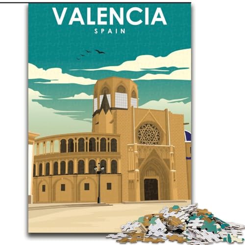 Puzzle für Erwachsene, 1000-teiliges Puzzle, Valencia, Spanien, Reisekunst-Quizspiel, ganze Familie (50x75cm),1000 Teile von LYXIANY