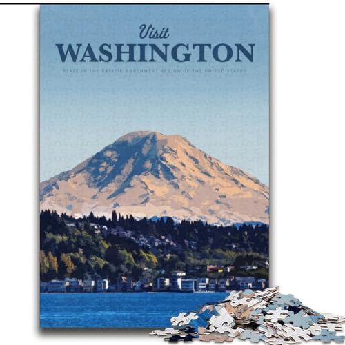 Puzzle für Erwachsene, 1000-teiliges Puzzle, Visit Washington-Quizspiel, ganze Familie (38x52cm),1000 Teile von LYXIANY