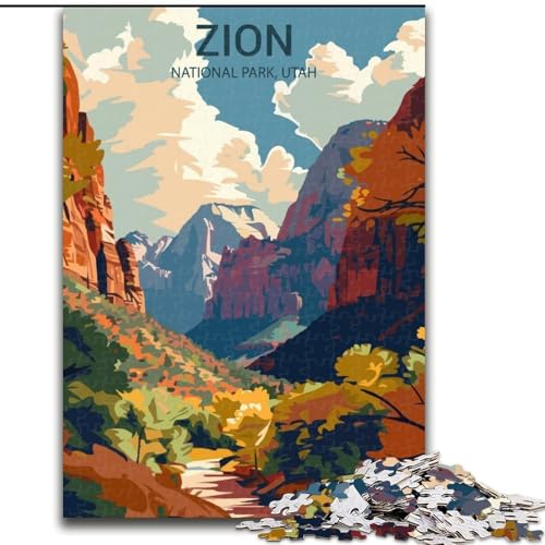 Puzzle für Erwachsene, 1000-teiliges Puzzle, Zion-Nationalpark-Quizspiel, ganze Familie (50x75cm),1000 Teile von LYXIANY