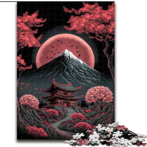 Puzzle für Erwachsene, 1000-teiliges Puzzle, japanischer Schrein, Quizspiel zur Stärkung der Liebe zwischen Paaren für Kinder ab 14 Jahren (Größe 26x38cm) von LYXIANY