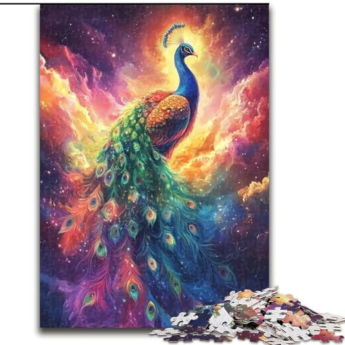 Puzzle für Erwachsene, 1000-teiliges Puzzle, schöner Pfau, anspruchsvolles Spielspielzeug, ganze Familie (Größe 26x38cm) von LYXIANY