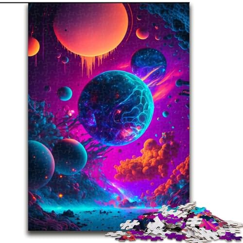 Puzzle für Erwachsene, 1000-teiliges Puzzle, surreale Weltraumlandschaft, Quizspiel, Wanddekoration, einzigartige Geburtstags (Größe 26x38cm) von LYXIANY