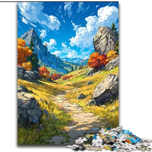 Puzzle für Erwachsene, 1000-teiliges Puzzle „Berge im Herbst“, pädagogisches Denkspiel, künstlerische Heim- und Bürodekoration, ab 14 Jahren (Größe 50x75cm) von LYXIANY