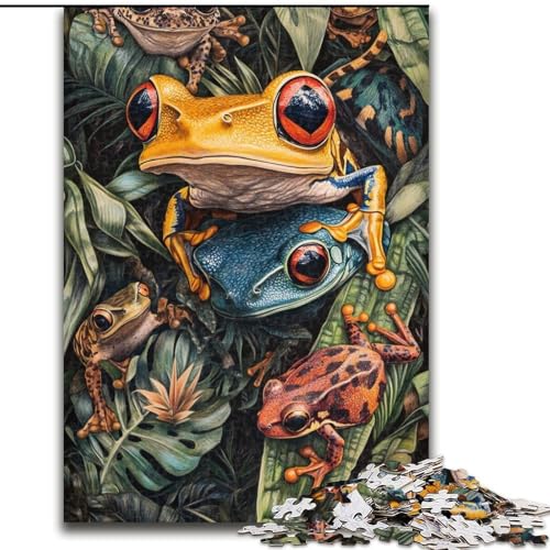 Puzzle für Erwachsene, 1000-teiliges Puzzle Dschungelfrosch, für Lernspiele, Herausforderungsspielzeug, zur Verbesserung des Gedächtnisses für 14-Jährige (Größe 26x38cm) von LYXIANY