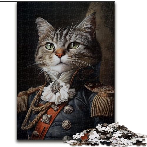 Puzzle für Erwachsene, 1000-teiliges Puzzle King Cat aus Holz, ideal für Familienspaß Feiertage, Geburtstage, Größe 50x75cm von LYXIANY