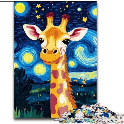 Puzzle für Erwachsene, 1000-teiliges Puzzle Nachthimmel-Giraffe, anspruchsvolles Spielspielzeug, ganze Familie (Größe 50x75cm) von LYXIANY