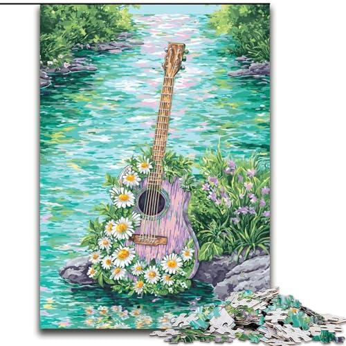 Puzzle für Erwachsene, 1000-teiliges Puzzle Psychedelische Gitarre, für Lernspiele, Herausforderungsspielzeug, zur Verbesserung des Gedächtnisses für 14-Jährige (Größe 26x38cm) von LYXIANY