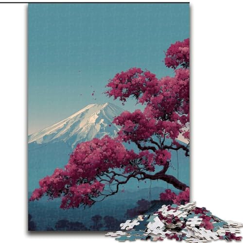 Puzzle für Erwachsene, 1000-teiliges Puzzle zum Thema Berg Fuji, Japan, anspruchsvolles Denkspiel für Teenager, perfekt als Heimdekoration oder Geschenk (Größe 26x38cm) von LYXIANY