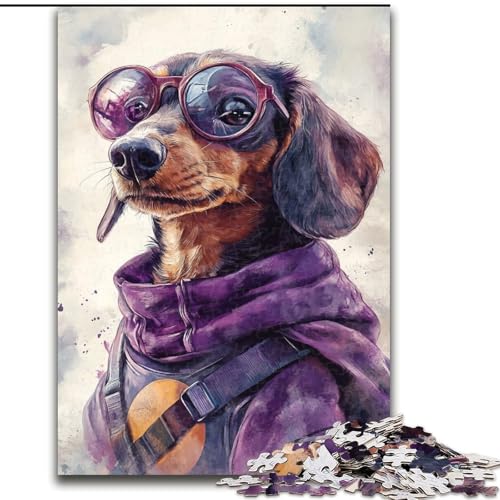 Puzzle für Erwachsene, 1000-teiliges Superman-Dackel-Puzzle aus Holz, ideal für Familienspaß Feiertage, Geburtstage, Größe 50x75cm von LYXIANY