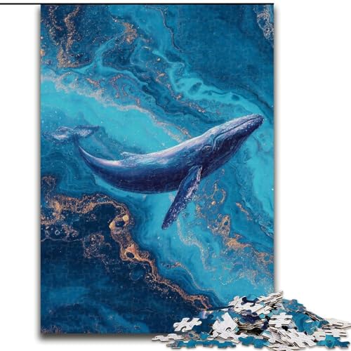 Puzzle für Erwachsene, 1000-teiliges Wal-Puzzle, pädagogisches Denkspiel, künstlerische Heim- und Bürodekoration, ab 14 Jahren (Größe 50x75cm) von LYXIANY