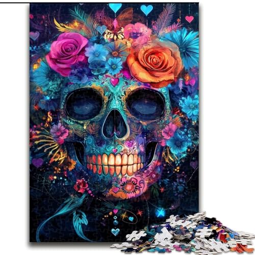 Puzzle für Erwachsene, 1000-teiliges Zuckerschädel-Puzzle, anspruchsvolles Denkspiel für Teenager, perfekt als Heimdekoration oder Geschenk (Größe 50x75cm) von LYXIANY