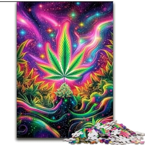 Puzzle für Erwachsene, 1000-teiliges psychedelisches Puzzle mit bunten Blättern aus Holz, Familie und Freunde, knifflige Herausforderung, Größe 50x75cm Puzzle für Erwachsene, 1000-teiliges psychedelisches Puzzle mit bunten Blättern aus Holz, Familie und Freunde, knifflige Herausforderung, Größe 50x75cm von LYXIANY