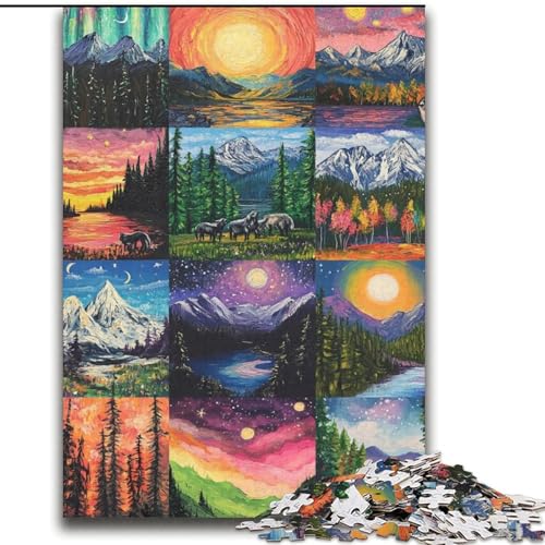 Puzzle für Erwachsene, 2000 Puzzles, Aurora-Collage, Stressabbau, schwierige Herausforderung, jedes Teil ist einzigartig – anspruchsvolles Familienspiel, 70x100cm von LYXIANY