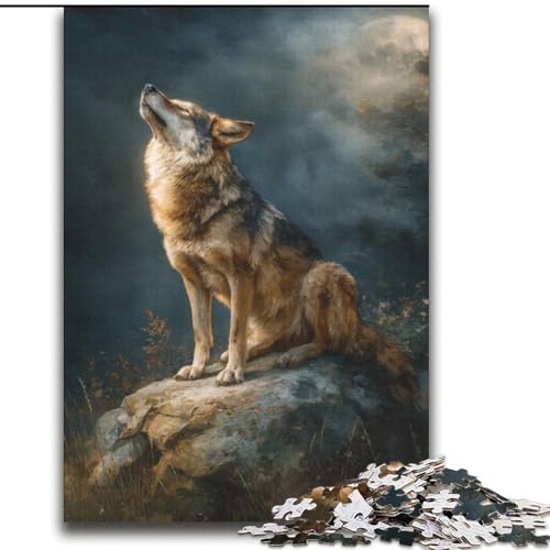 Puzzle für Erwachsene, 2000 Puzzles, Wolf unter der Aurora, Lernspiele, Heimdekoration, ganze Familie, 70x100cm von LYXIANY