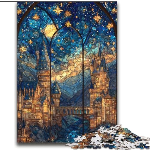 Puzzle für Erwachsene, 2000 Teile, Buntglasschloss, Lernspiele, Lernspiel für Geburtstag, Weihnachten für und ab 14 Jahren, 70x100cm von LYXIANY