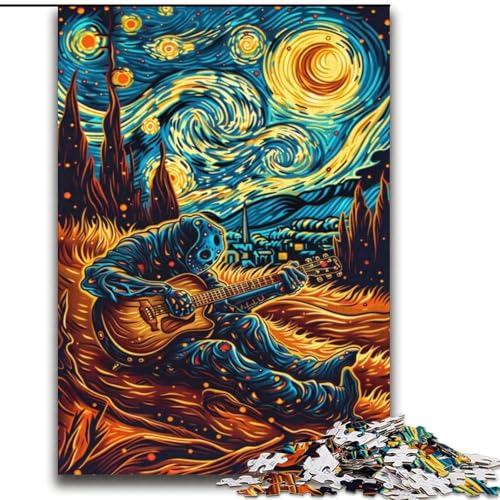 Puzzle für Erwachsene, 2000 Teile, Gitarre Spielen unter den Sternen“, anspruchsvolles Spiel und Familienspiel mit vollständig ineinandergreifenden, zufällig geformten Teilen, 70x100cm von LYXIANY