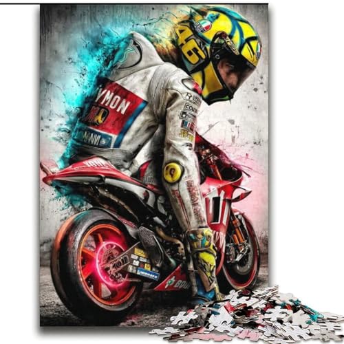 Puzzle für Erwachsene, 2000 Teile, Motorradrennfahrer, anspruchsvoll und schwierig, mit vollständig ineinandergreifenden, zufällig geformten Teilen, 70x100cm von LYXIANY