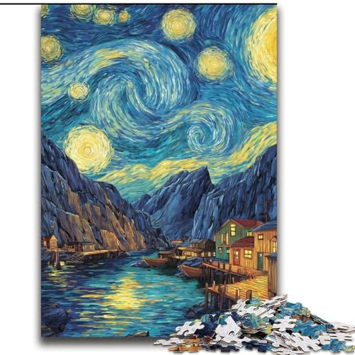 Puzzle für Erwachsene, 2000 Teile, Van Gogh Nachthimmel, Lernspielzeug, Familienspiele, fördert die Liebe zwischen Paaren, 70x100cm von LYXIANY