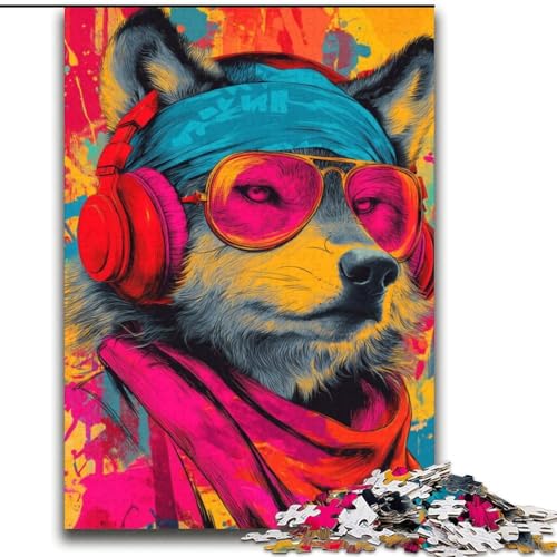 Puzzle für Erwachsene, 2000 Teile, Wolf mit Kopfhörer, für Kinder ab 14 Jahren, Spielspielzeug, ganze Familie, 70x100cm Puzzle für Erwachsene, 2000 Teile, Wolf mit Kopfhörer, für Kinder ab 14 Jahren, Spielspielzeug, ganze Familie, 70x100cm von LYXIANY